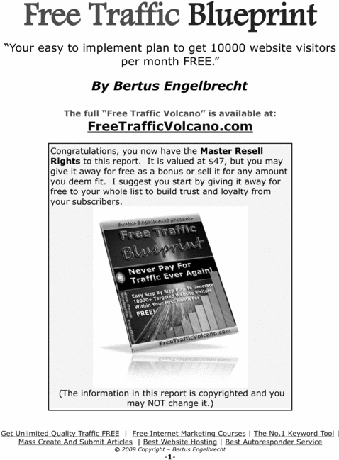 Product picture Free Traffic Blueprint